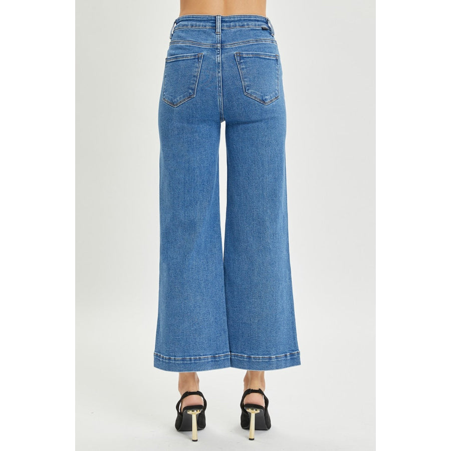 Risen Full Size High Rise Wide Leg Jeans Apparel and Accessories