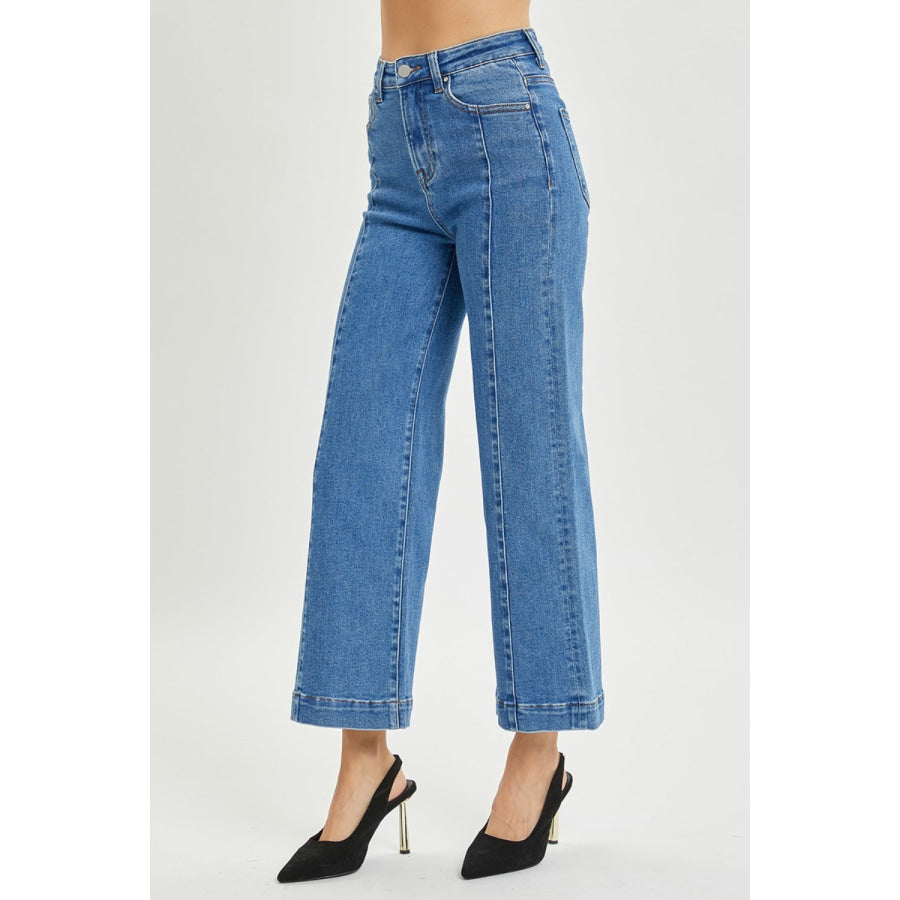 Risen Full Size High Rise Wide Leg Jeans Apparel and Accessories