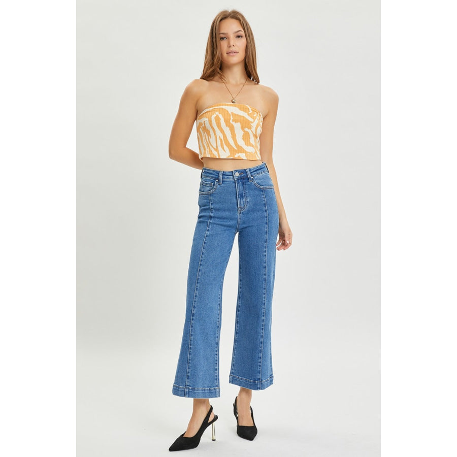 Risen Full Size High Rise Wide Leg Jeans Apparel and Accessories