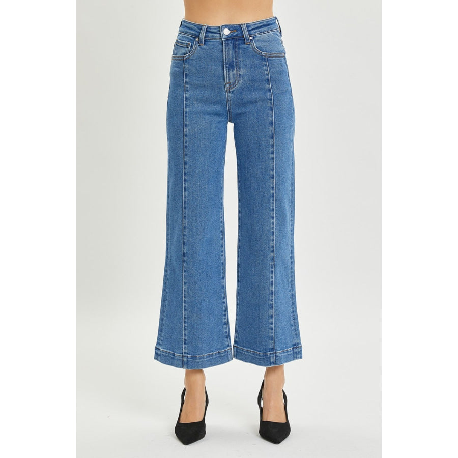 Risen Full Size High Rise Wide Leg Jeans Apparel and Accessories