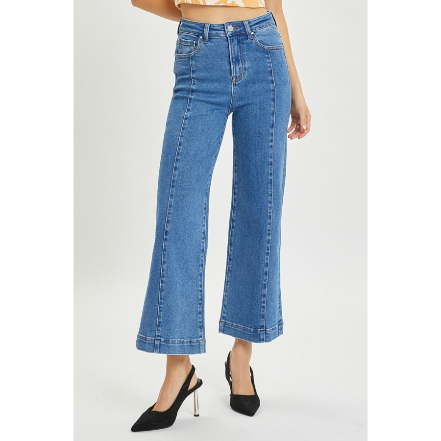 Risen Full Size High Rise Wide Leg Jeans Apparel and Accessories