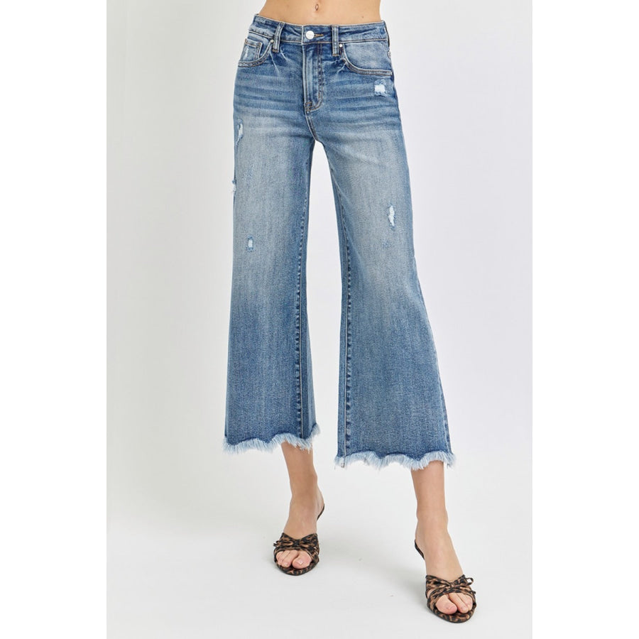 Risen High Rise Cropped Flare Jeans Dark / 0(24) Apparel and Accessories