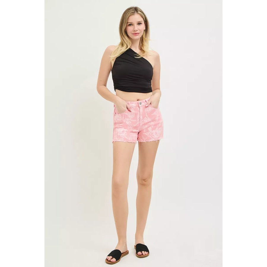 RISEN High Rise Printed Shorts Apparel and Accessories