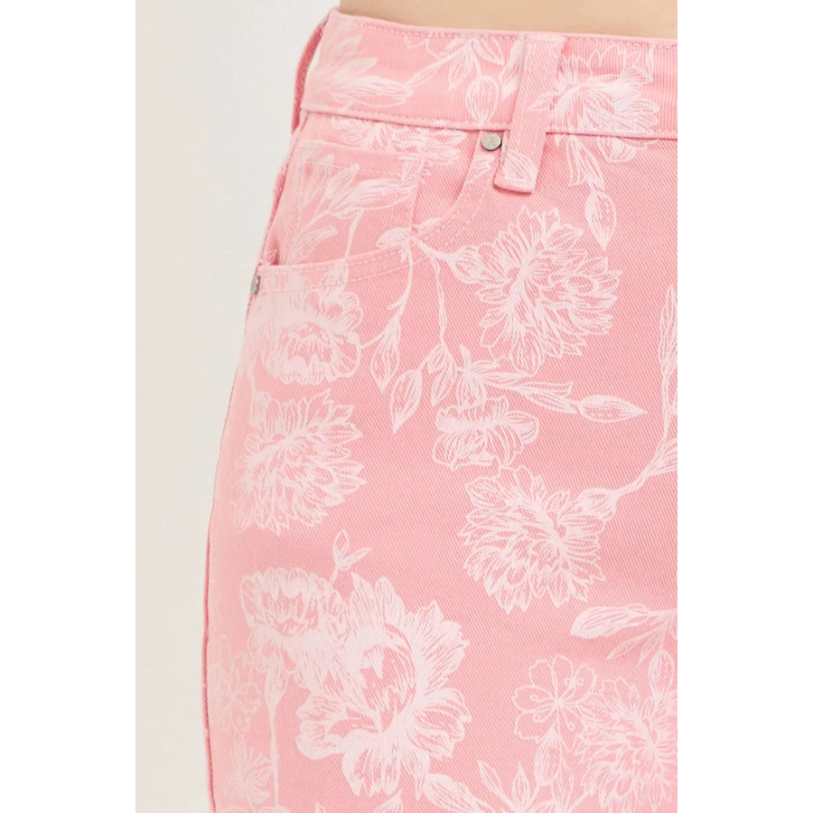 RISEN High Rise Printed Shorts Apparel and Accessories