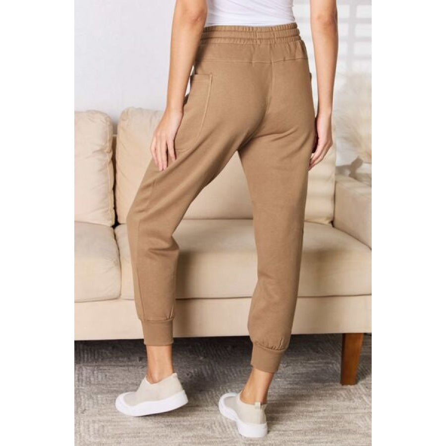 RISEN High Rise Relaxed Joggers Mocha / S Apparel and Accessories