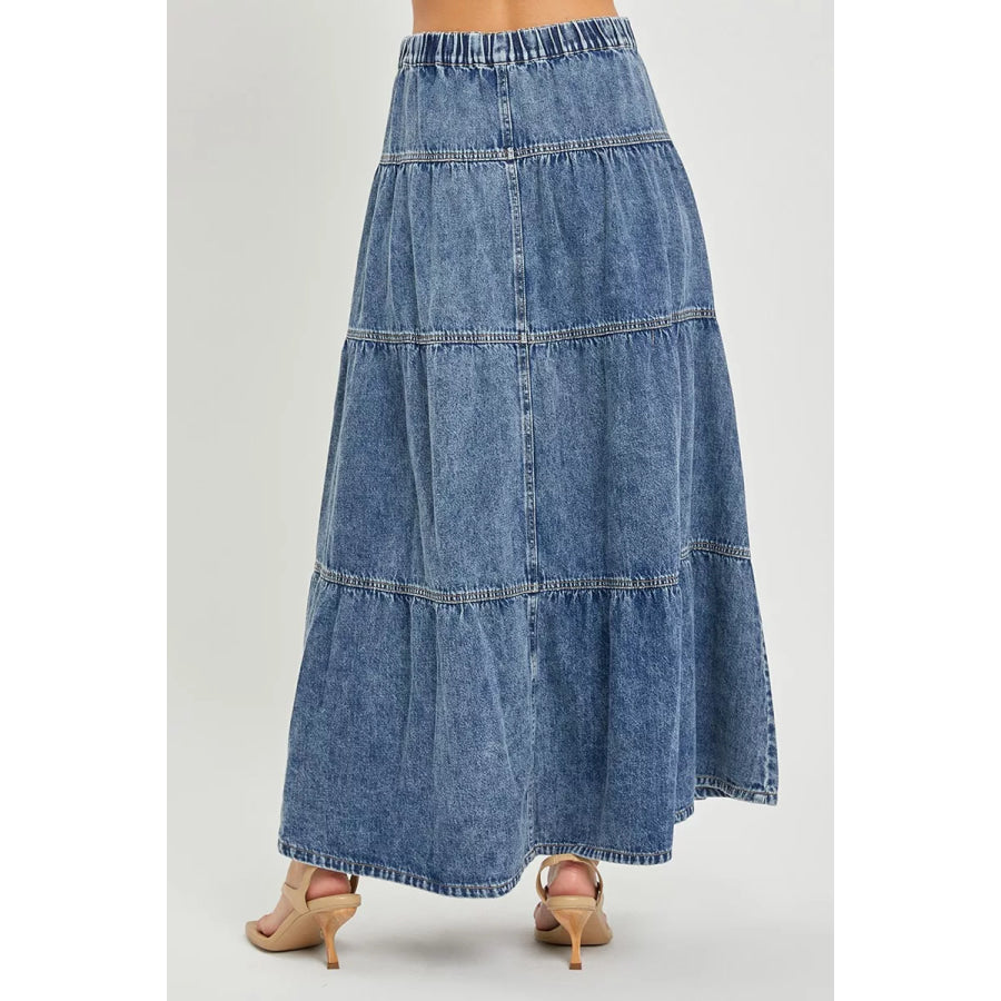 RISEN High Rise Ruffle Long Skirts Apparel and Accessories