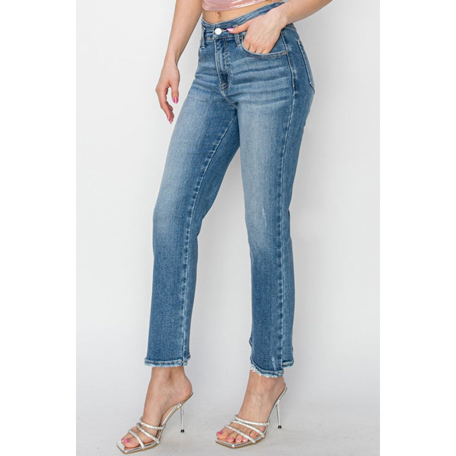 RISEN High Rise Slim Straight Jeans Apparel and Accessories