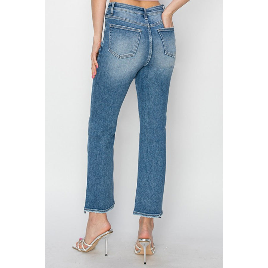 RISEN High Rise Slim Straight Jeans Apparel and Accessories