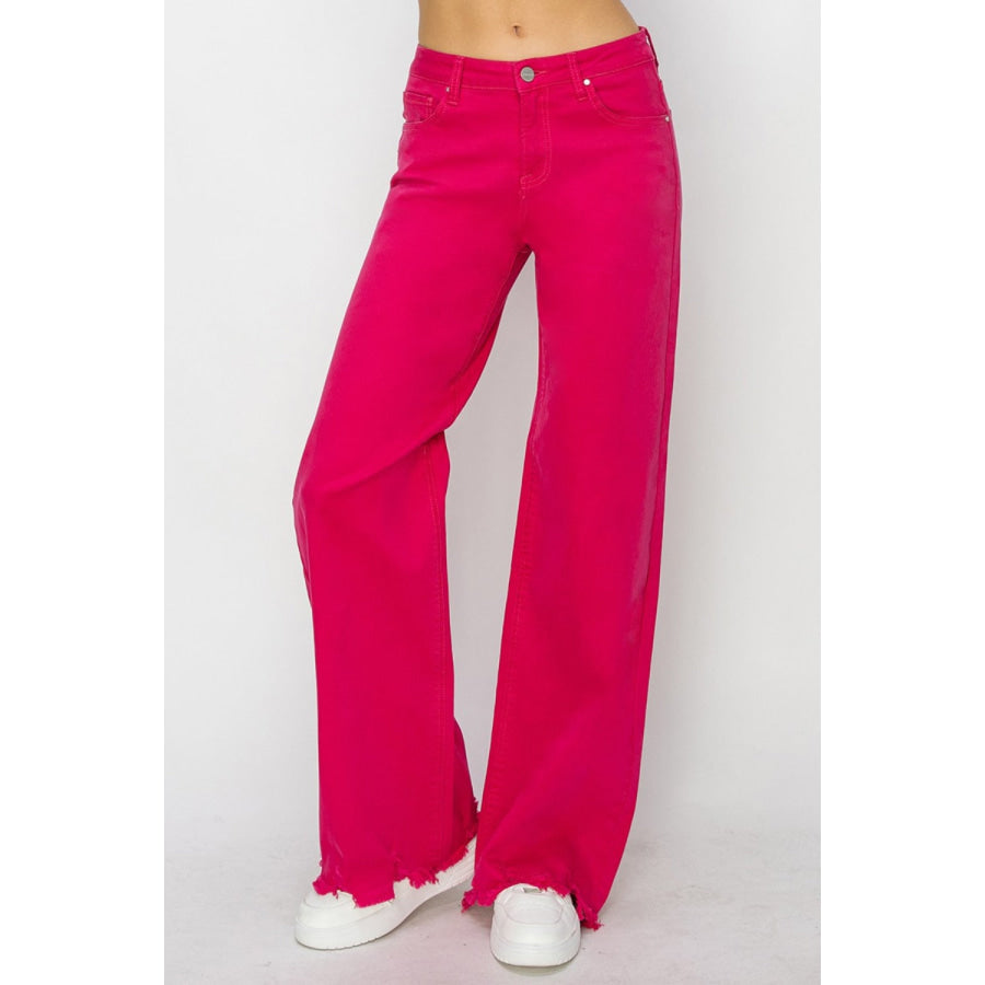 RISEN High Rise Wide Leg Jeans Apparel and Accessories