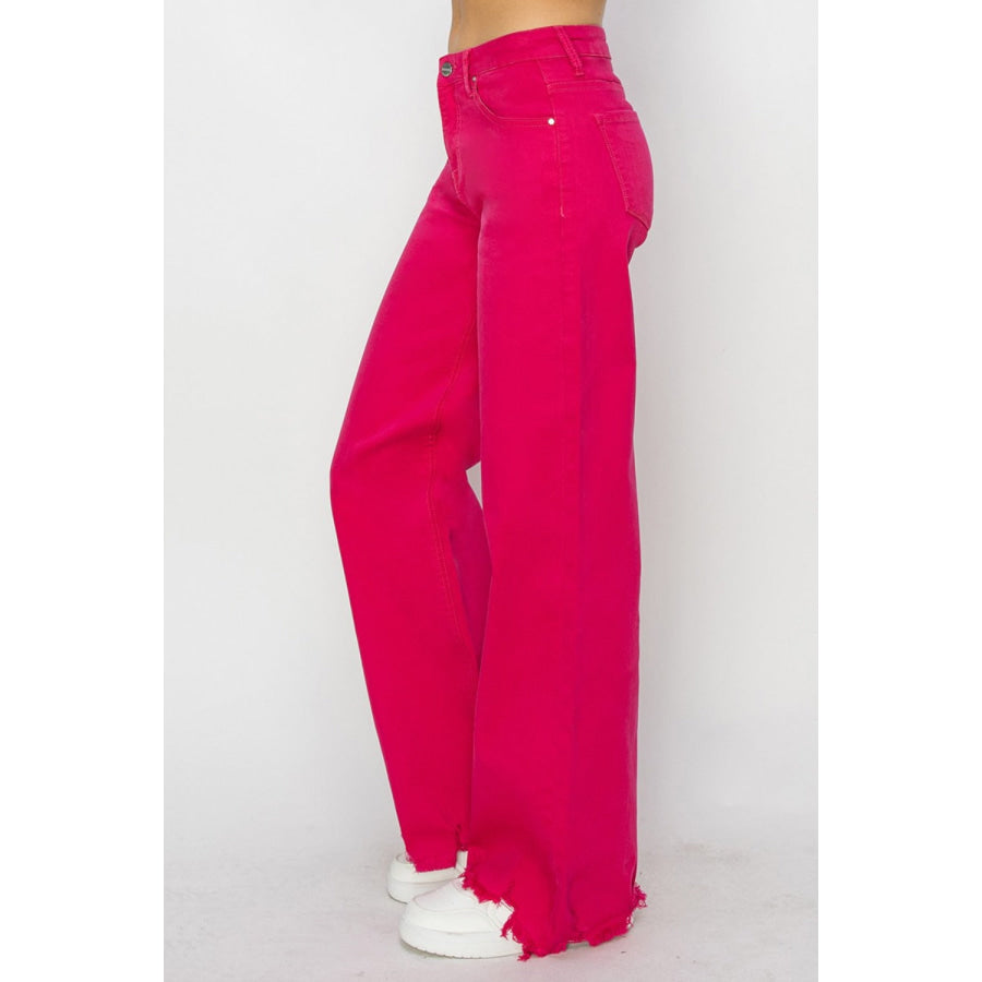 RISEN High Rise Wide Leg Jeans Apparel and Accessories