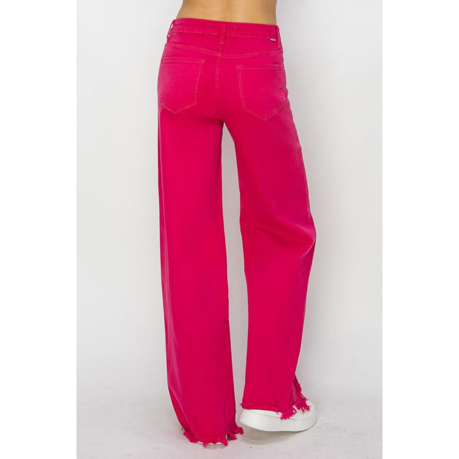 RISEN High Rise Wide Leg Jeans Apparel and Accessories