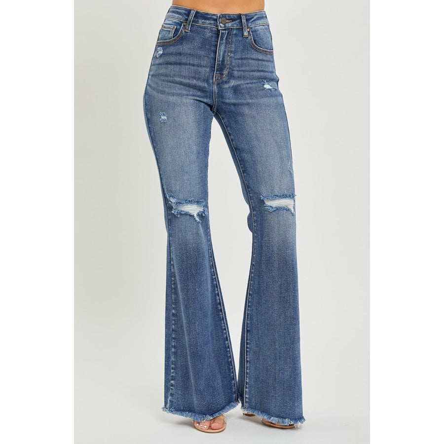 RISEN High Waist Distressed Fare Jeans Apparel and Accessories