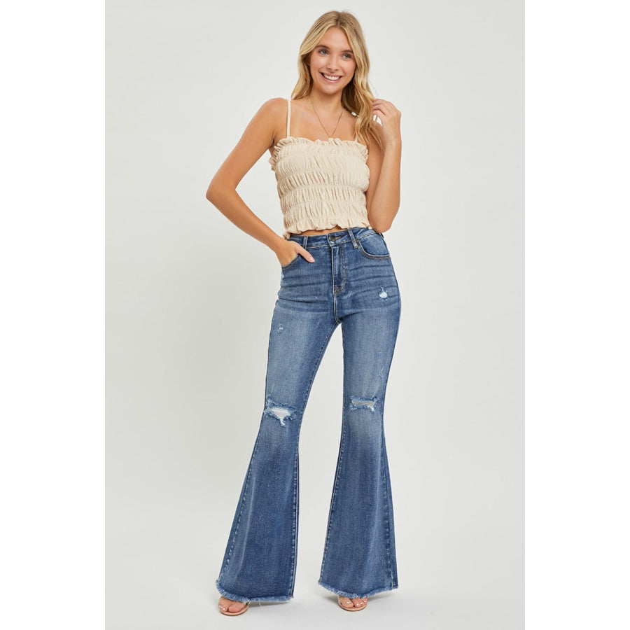 RISEN High Waist Distressed Fare Jeans Apparel and Accessories