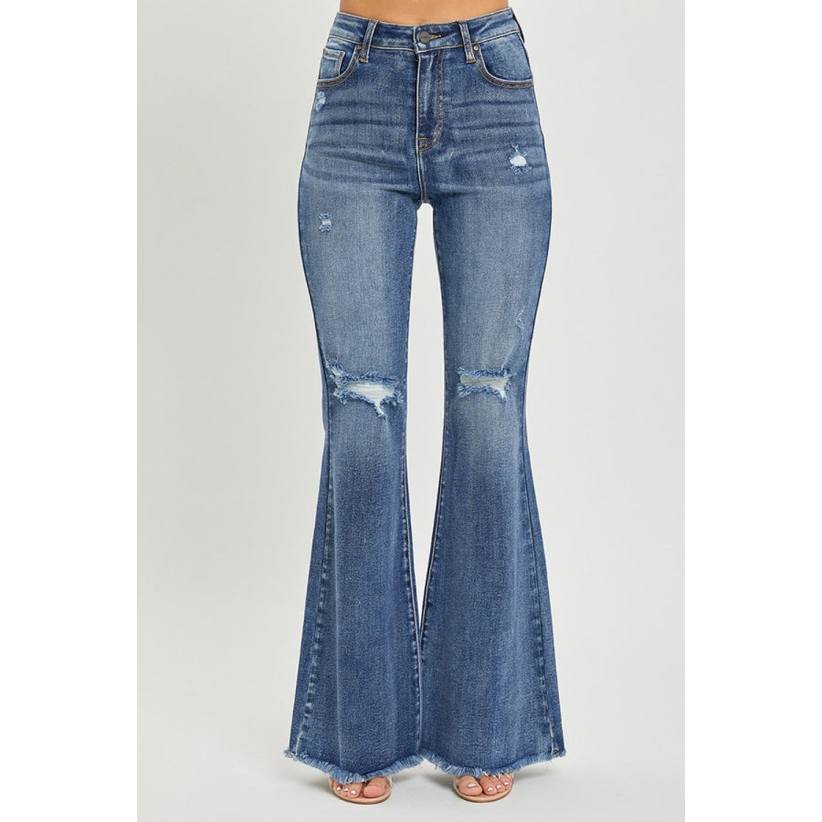 RISEN High Waist Distressed Fare Jeans Apparel and Accessories