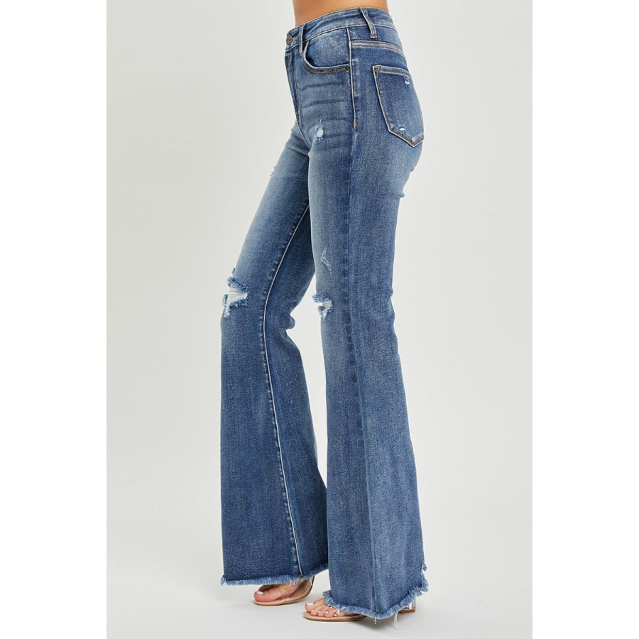 RISEN High Waist Distressed Fare Jeans Apparel and Accessories