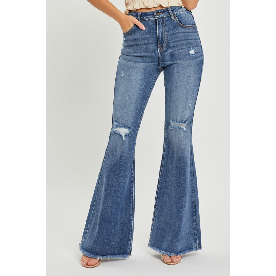 RISEN High Waist Distressed Fare Jeans Medium / Apparel and Accessories