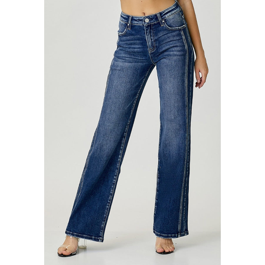 RISEN Mid Rise Straight Jeans Apparel and Accessories