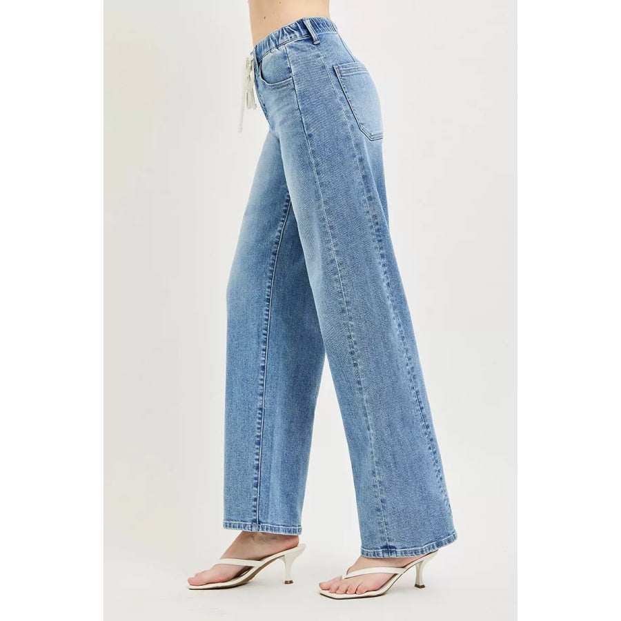 RISEN Relaxed Fit Drawstring Waist Jeans Apparel and Accessories