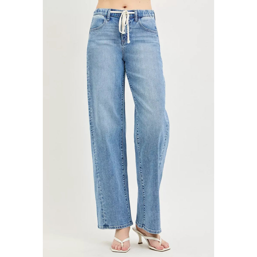 RISEN Relaxed Fit Drawstring Waist Jeans Apparel and Accessories