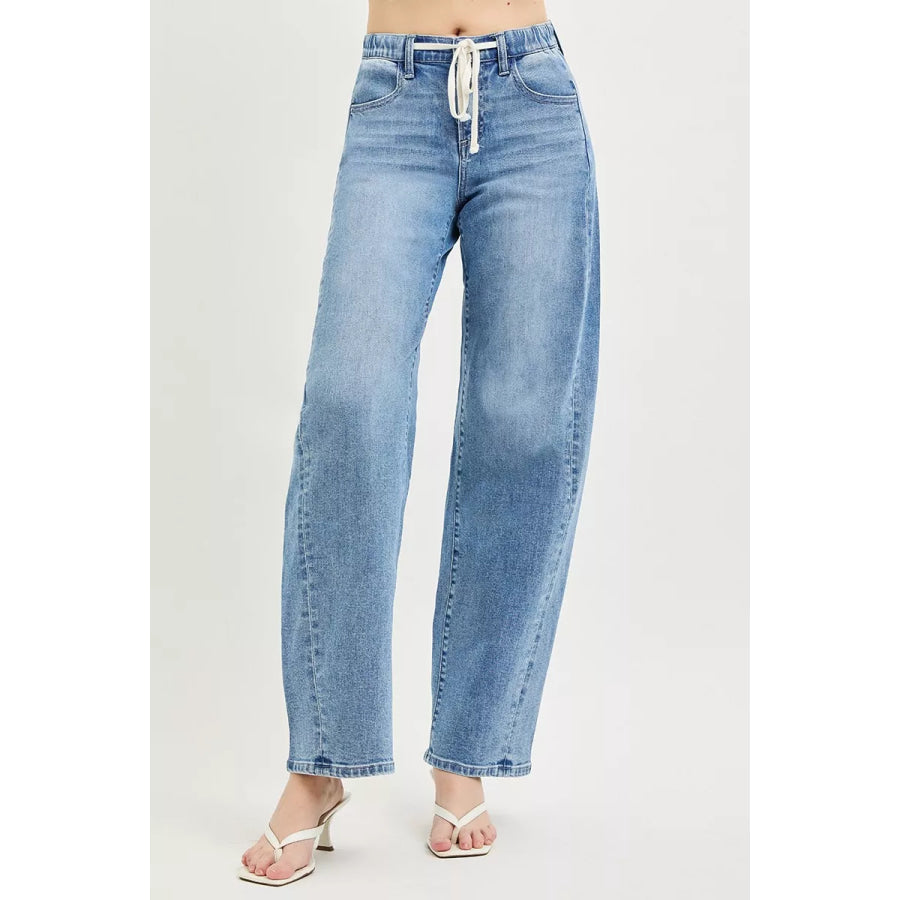 RISEN Relaxed Fit Drawstring Waist Jeans Apparel and Accessories