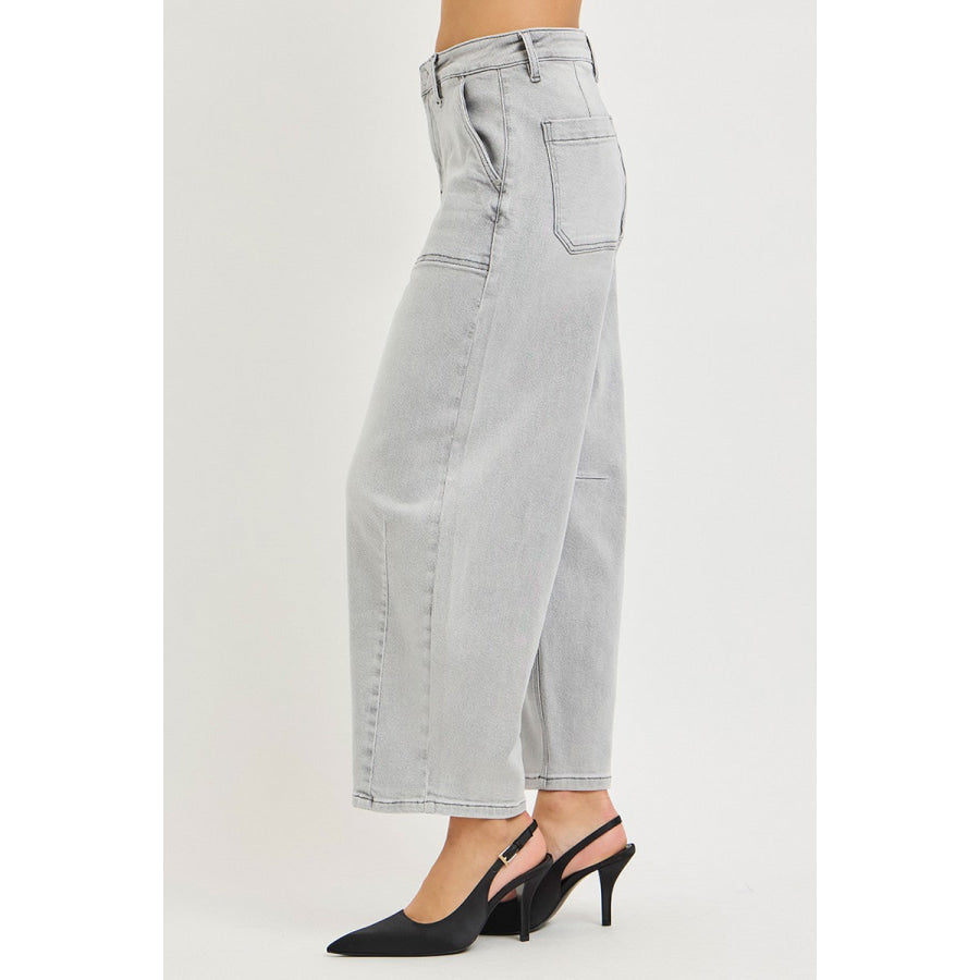 RISEN Slouchy Cropped Barrel Jeans Apparel and Accessories