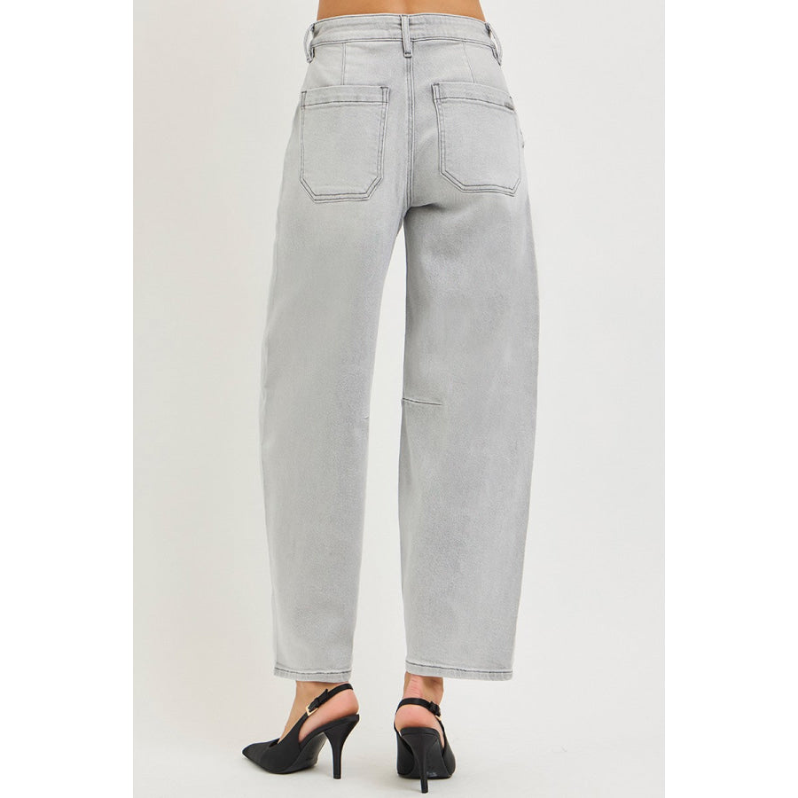 RISEN Slouchy Cropped Barrel Jeans Apparel and Accessories