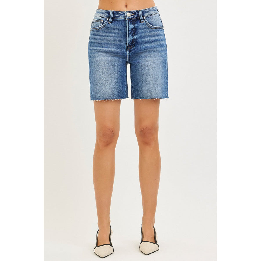 RISEN Tummy Control High Rise Raw Cut Hem Jhorts Apparel and Accessories