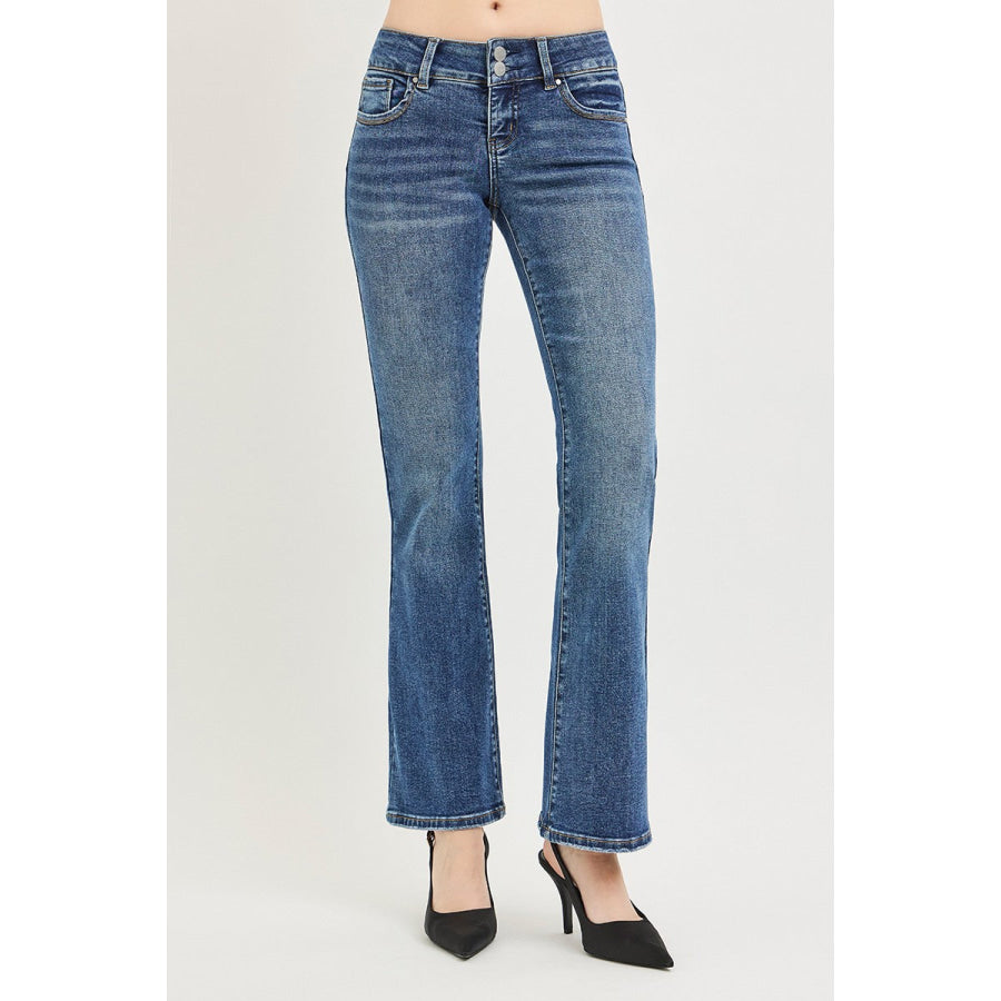 RISEN Tummy Control Low Rise Bootcut Jeans Apparel and Accessories