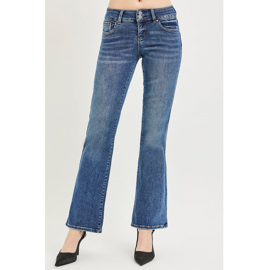 RISEN Tummy Control Low Rise Bootcut Jeans Apparel and Accessories