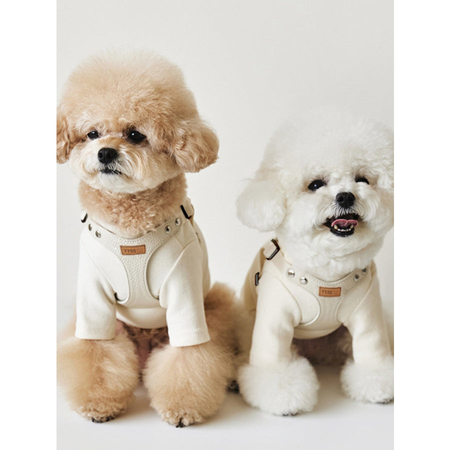Rivet-Decorated Dog Harness Leash Set Apparel and Accessories
