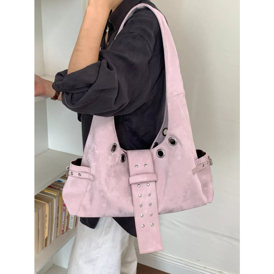 Rivet Embellished Shoulder Bag Apparel and Accessories