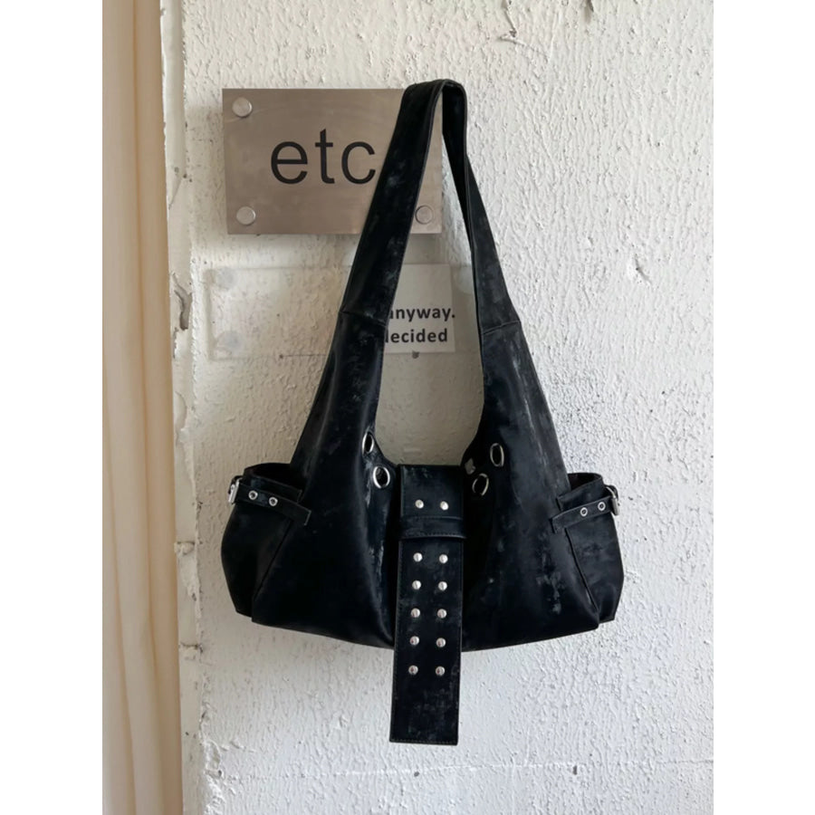 Rivet Embellished Shoulder Bag Apparel and Accessories