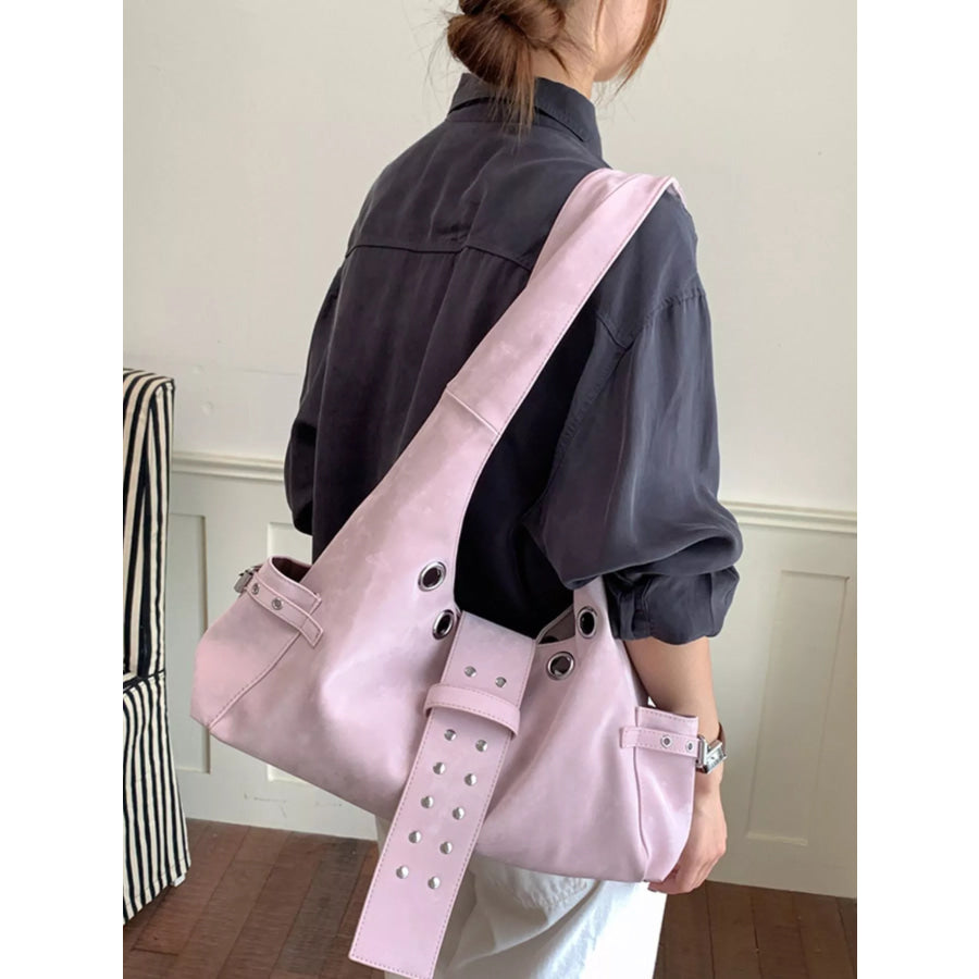 Rivet Embellished Shoulder Bag Apparel and Accessories