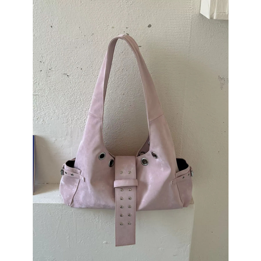 Rivet Embellished Shoulder Bag Apparel and Accessories
