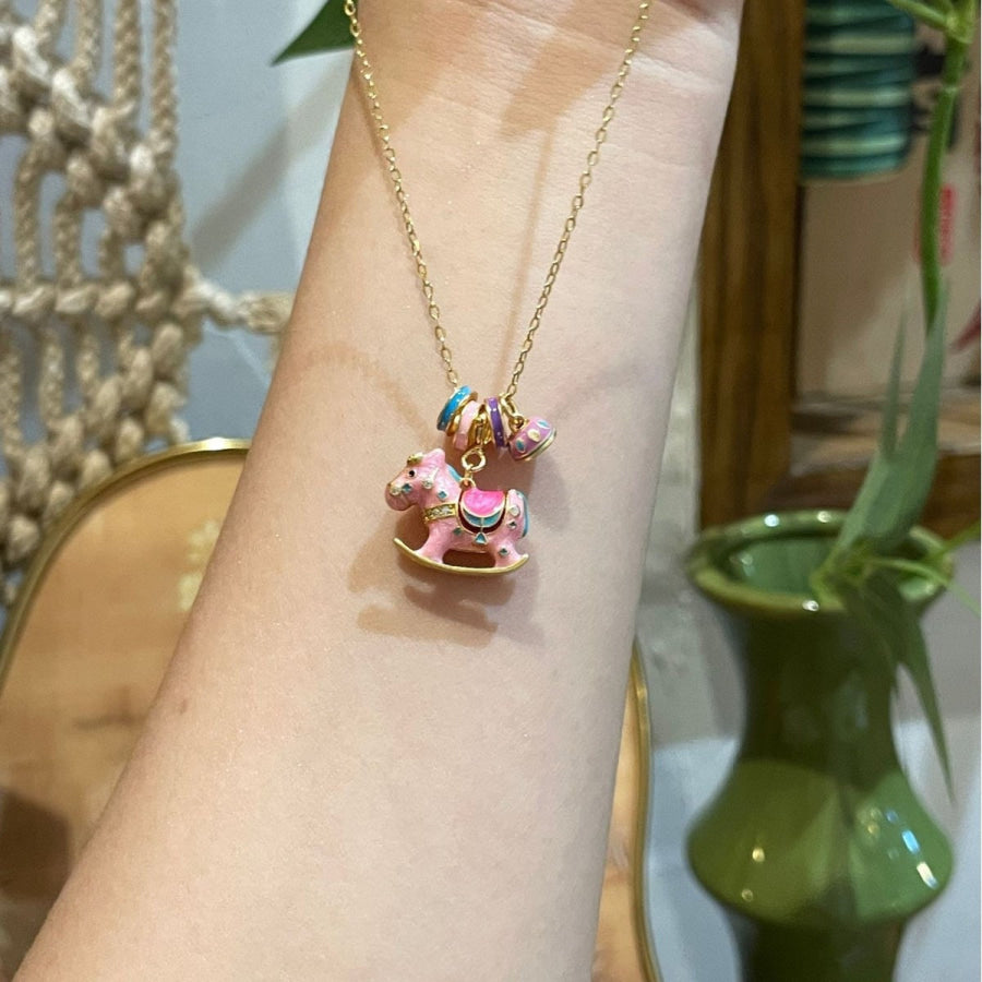 Rocking Horse Pendant Necklace Apparel and Accessories