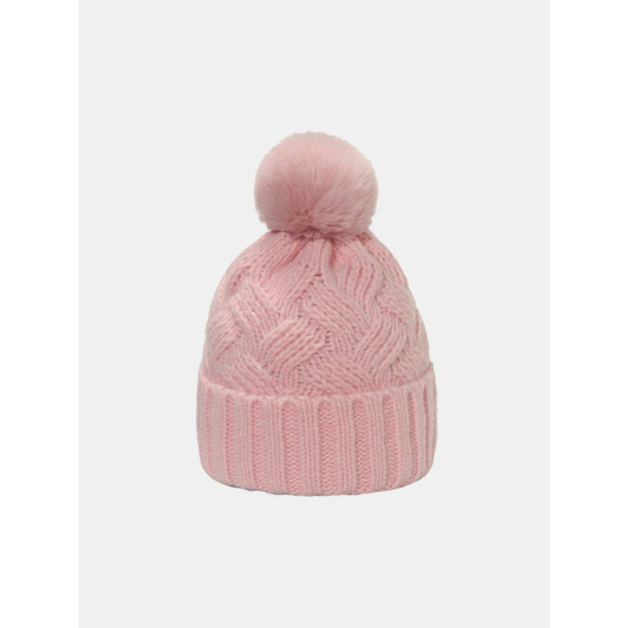 Roll Rim Cable-Knit Hat Blush Pink / One Size Apparel and Accessories