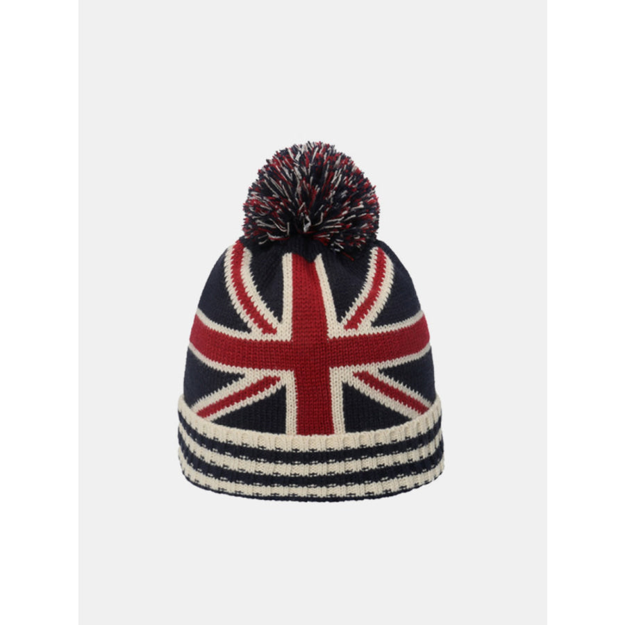 Roll Rim Flag Knit Hat Style A / One Size Apparel and Accessories