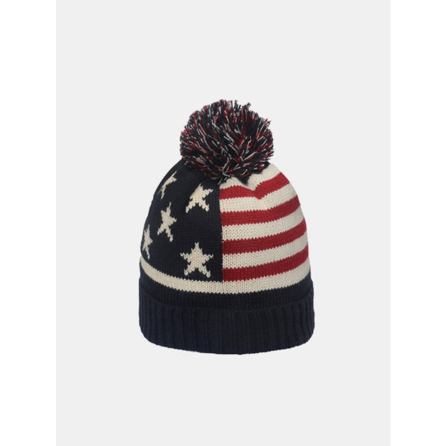 Roll Rim Flag Knit Hat Style C / One Size Apparel and Accessories