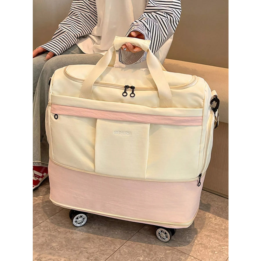 Rolling Duffel Bag with Wheels Pink / One Size Apparel and Accessories