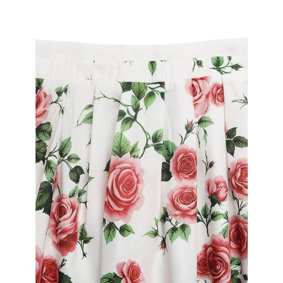 Rose Print Flowy Maxi Skirt Apparel and Accessories