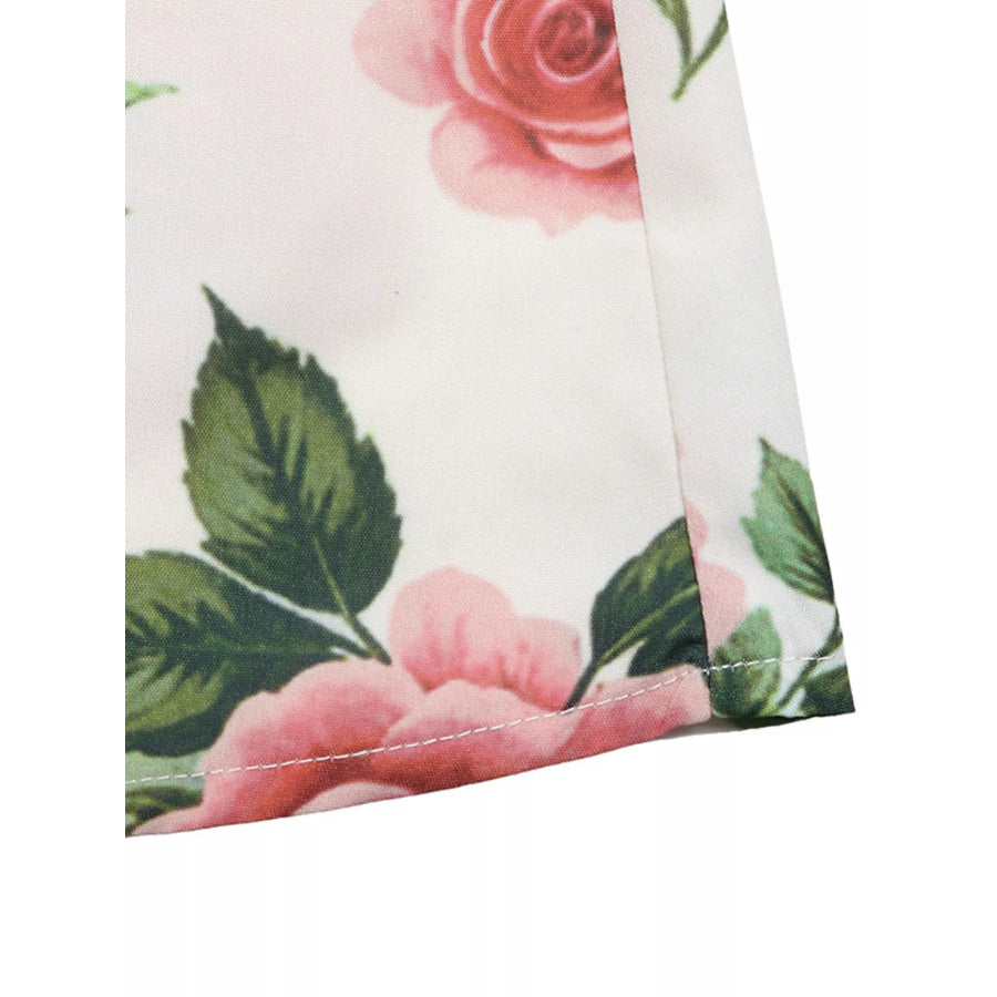 Rose Print Flowy Maxi Skirt Apparel and Accessories