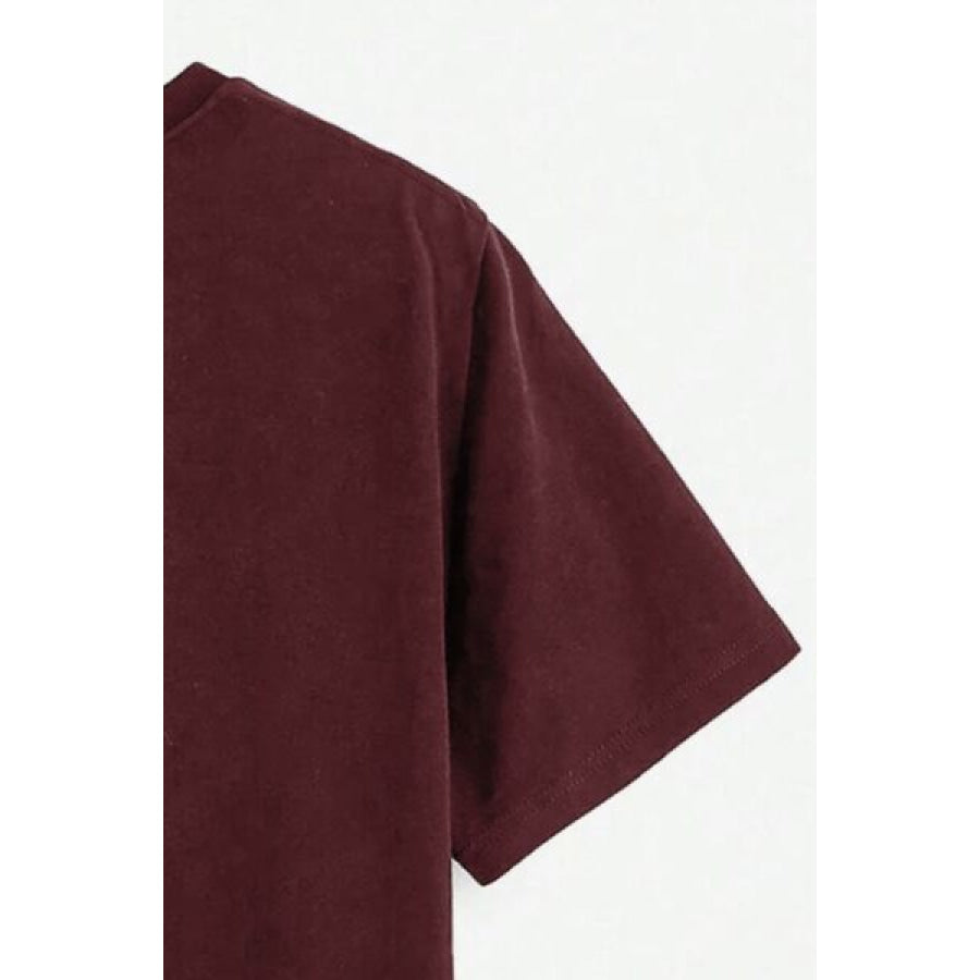 Rose Round Neck Short Sleeve T - Shirt Apparel and Accessories