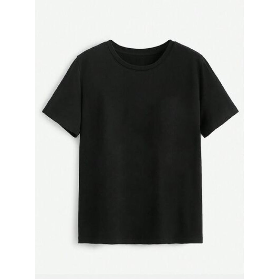 Rose Round Neck Short Sleeve T - Shirt Apparel and Accessories