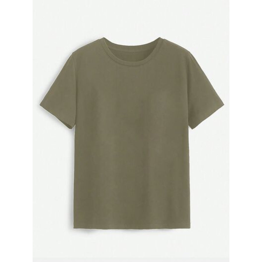 Rose Round Neck Short Sleeve T - Shirt Apparel and Accessories