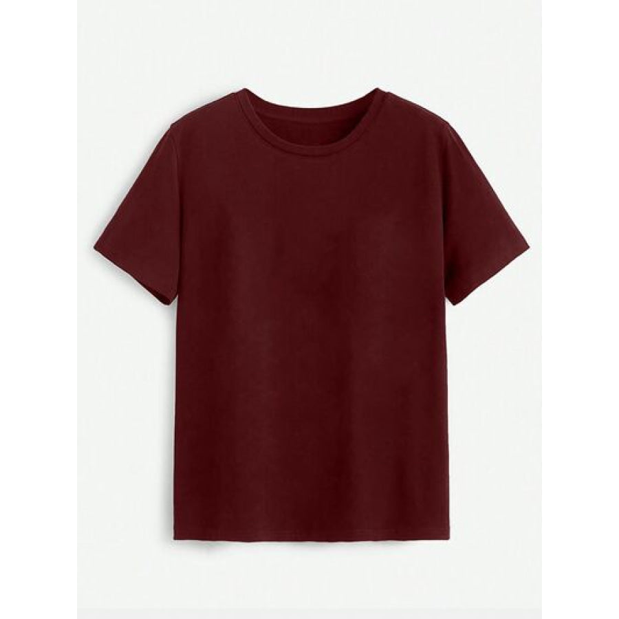 Rose Round Neck Short Sleeve T - Shirt Apparel and Accessories