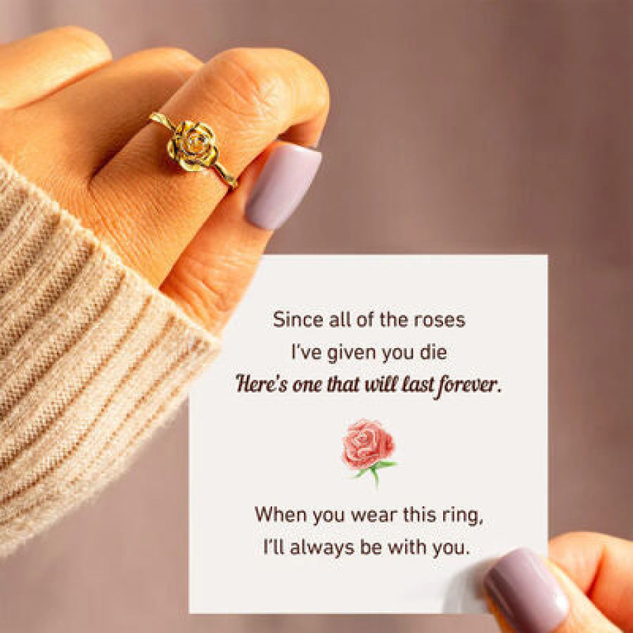 Rose Shape 18K Gold - Plated Ring Apparel and Accessories
