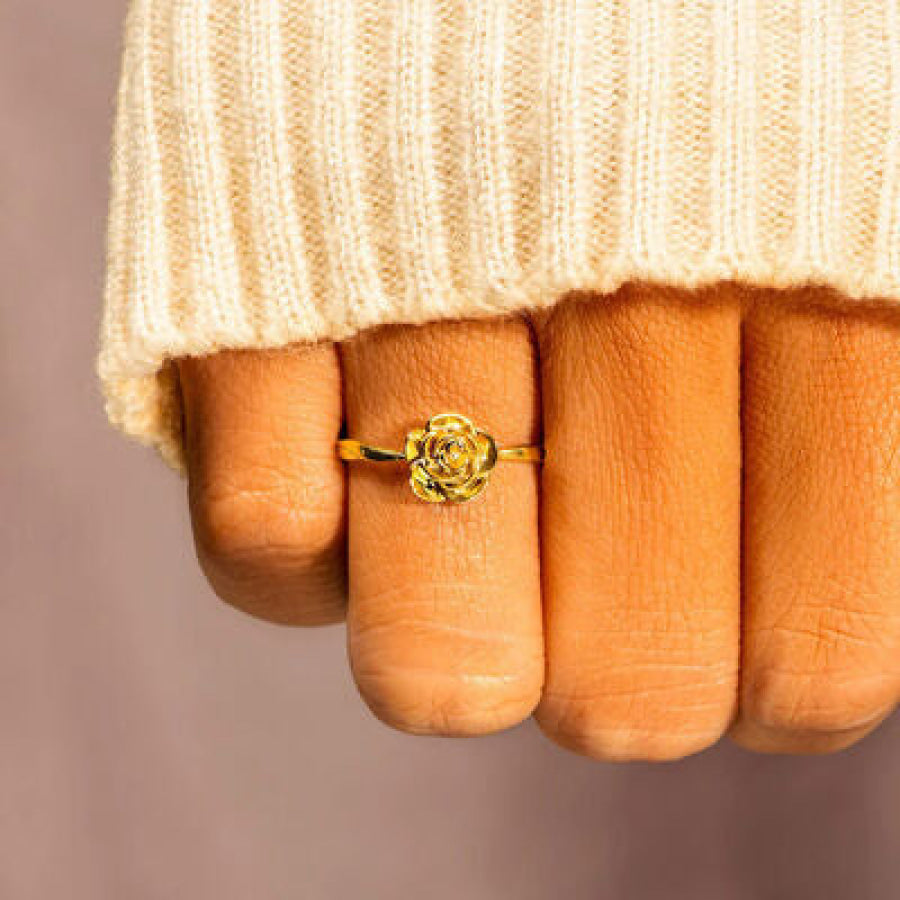Rose Shape 18K Gold - Plated Ring Apparel and Accessories