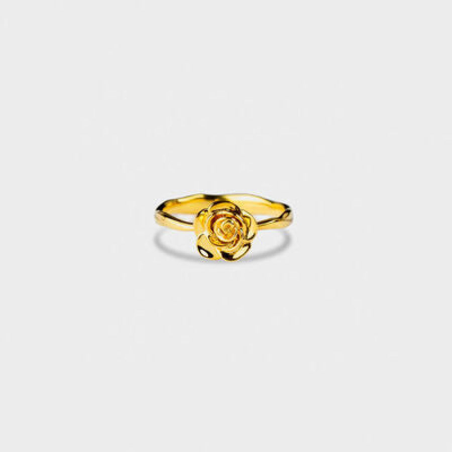 Rose Shape 18K Gold - Plated Ring Gold / 6 Apparel and Accessories