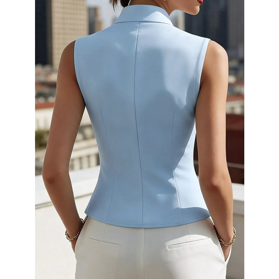 Rose Zip Up Sleeveless Shirt Apparel and Accessories