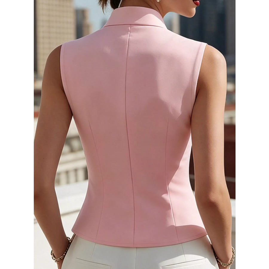 Rose Zip Up Sleeveless Shirt Apparel and Accessories